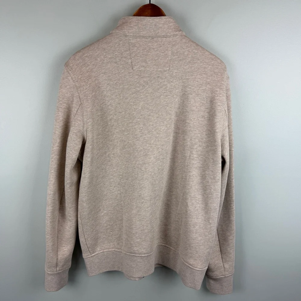Banana Republic Men's Oatmeal Beige Zip-Up Sweater Jacket size Medium Preppy